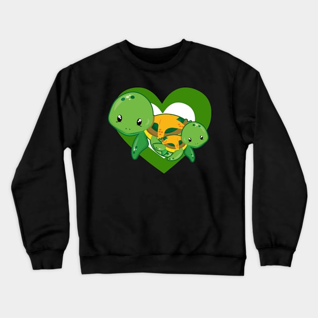 Cute Sea Turtle Heart for Turtle Lovers Crewneck Sweatshirt by HeartsandFlags